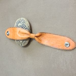 Handmade bow tie leather bracelet